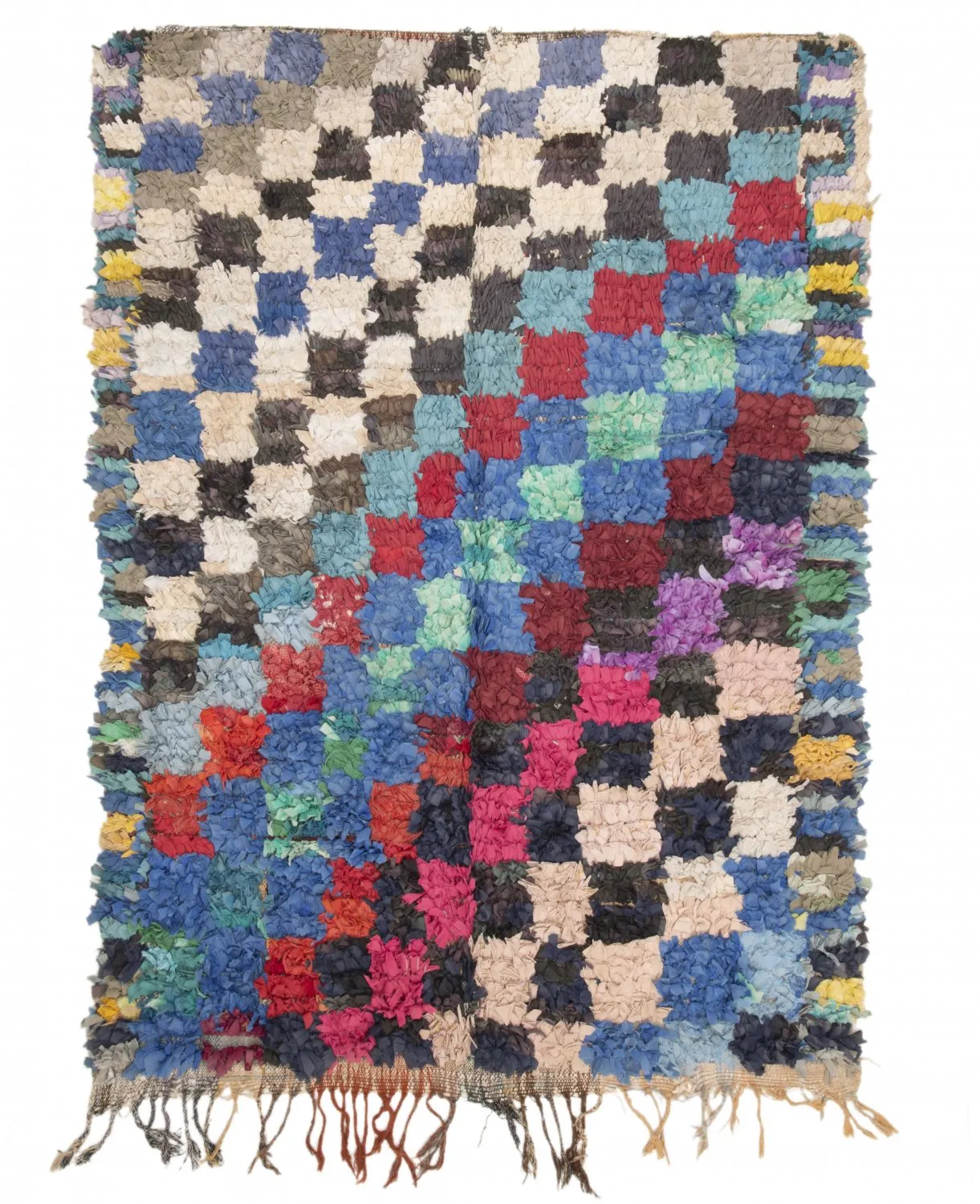 Marokkanische Berber Teppich Boucherouite 225 x 155 cm