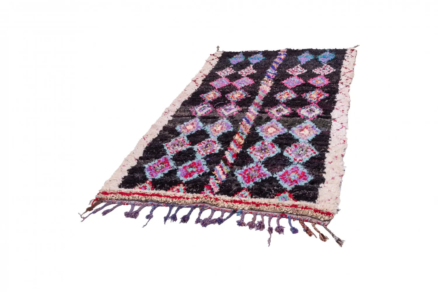 Marokkanischer Berber Teppich Boucherouite 265 x 140 cm