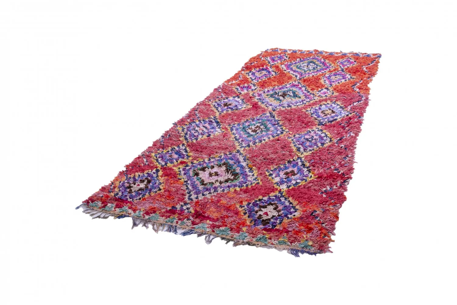 Marokkanischer Berber Teppich Boucherouite 315 x 135 cm