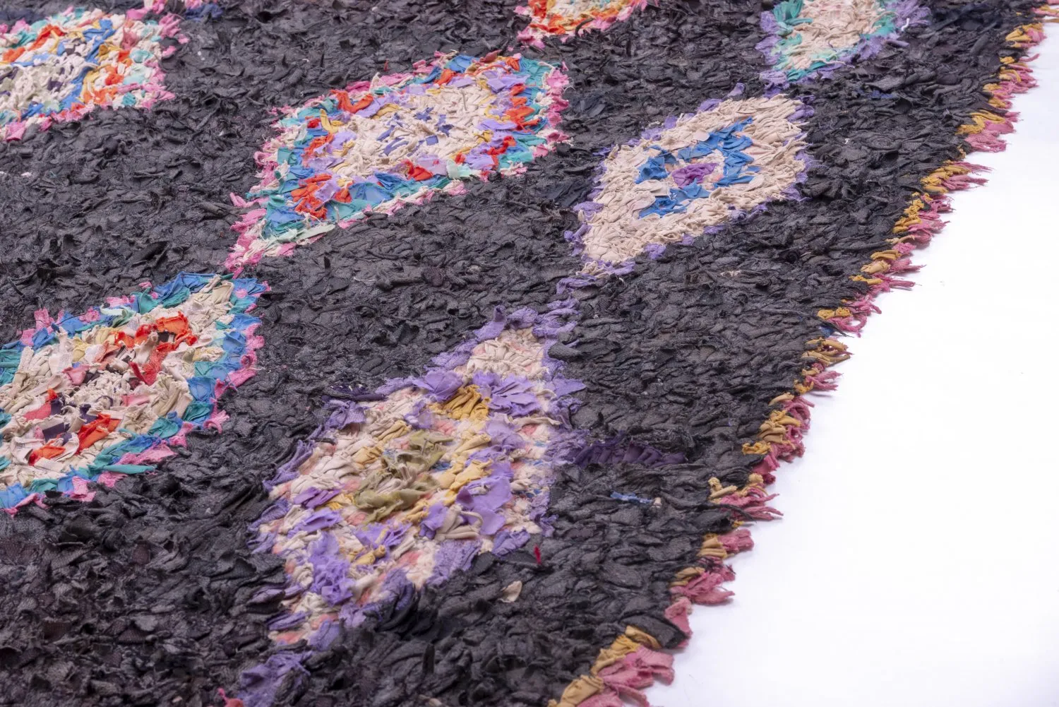 Marokkanische Berber Teppich Boucherouite 260 x 145 cm