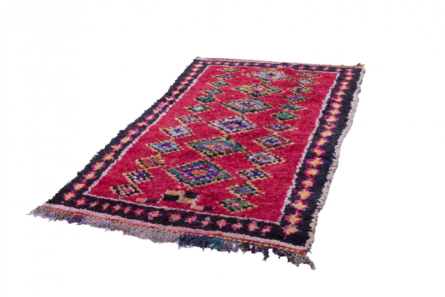Marokkanischer Berber Teppich Boucherouite 255 x 145 cm