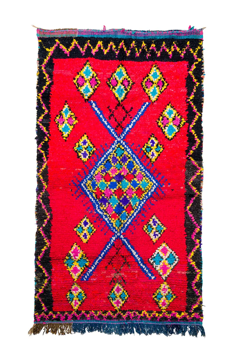 Marokkanischer Berber Teppich Boucherouite 170 x 300 cm