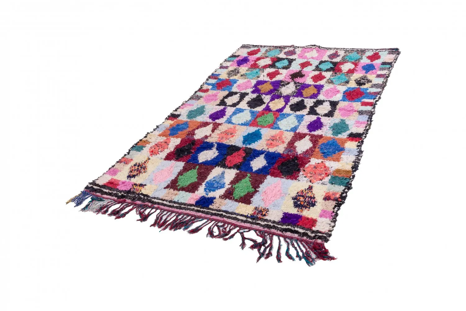 Marokkanischer Berber Teppich Boucherouite 255 x 145 cm