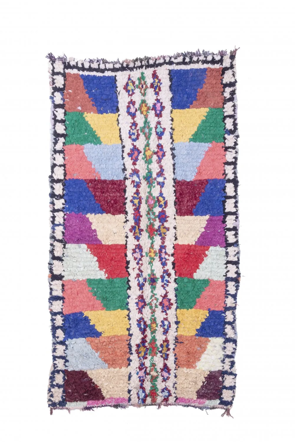 Marokkanischer Berber Teppich Boucherouite 205 x 115 cm