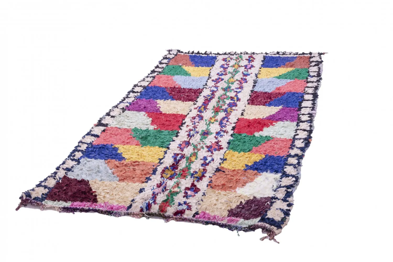 Marokkanischer Berber Teppich Boucherouite 205 x 115 cm