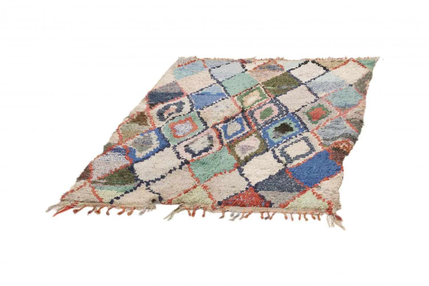 Marokkanische Berber Teppich Boucherouite 230 x 130 cm
