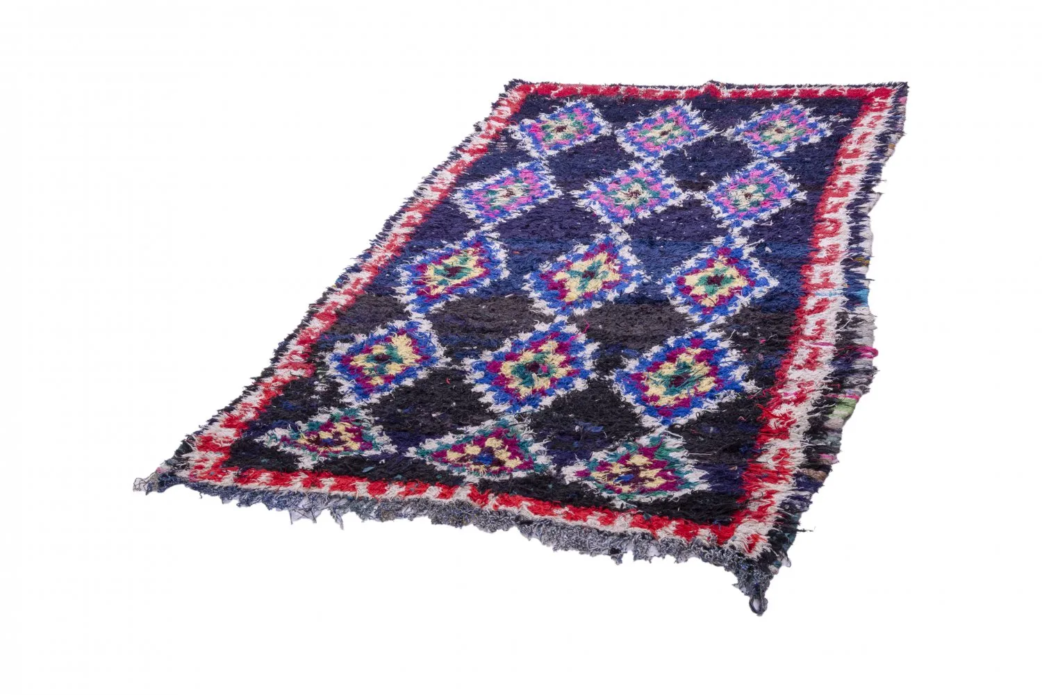 Marokkanischer Berber Teppich Boucherouite 265 x 140 cm