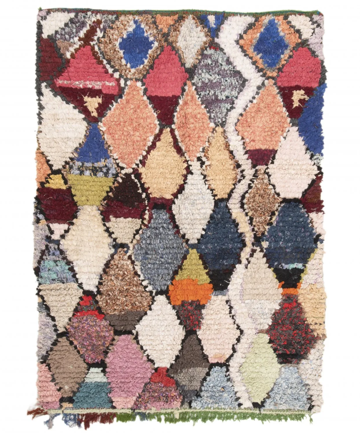 Marokkanischer Berber Teppich Boucherouite 200 x 145 cm