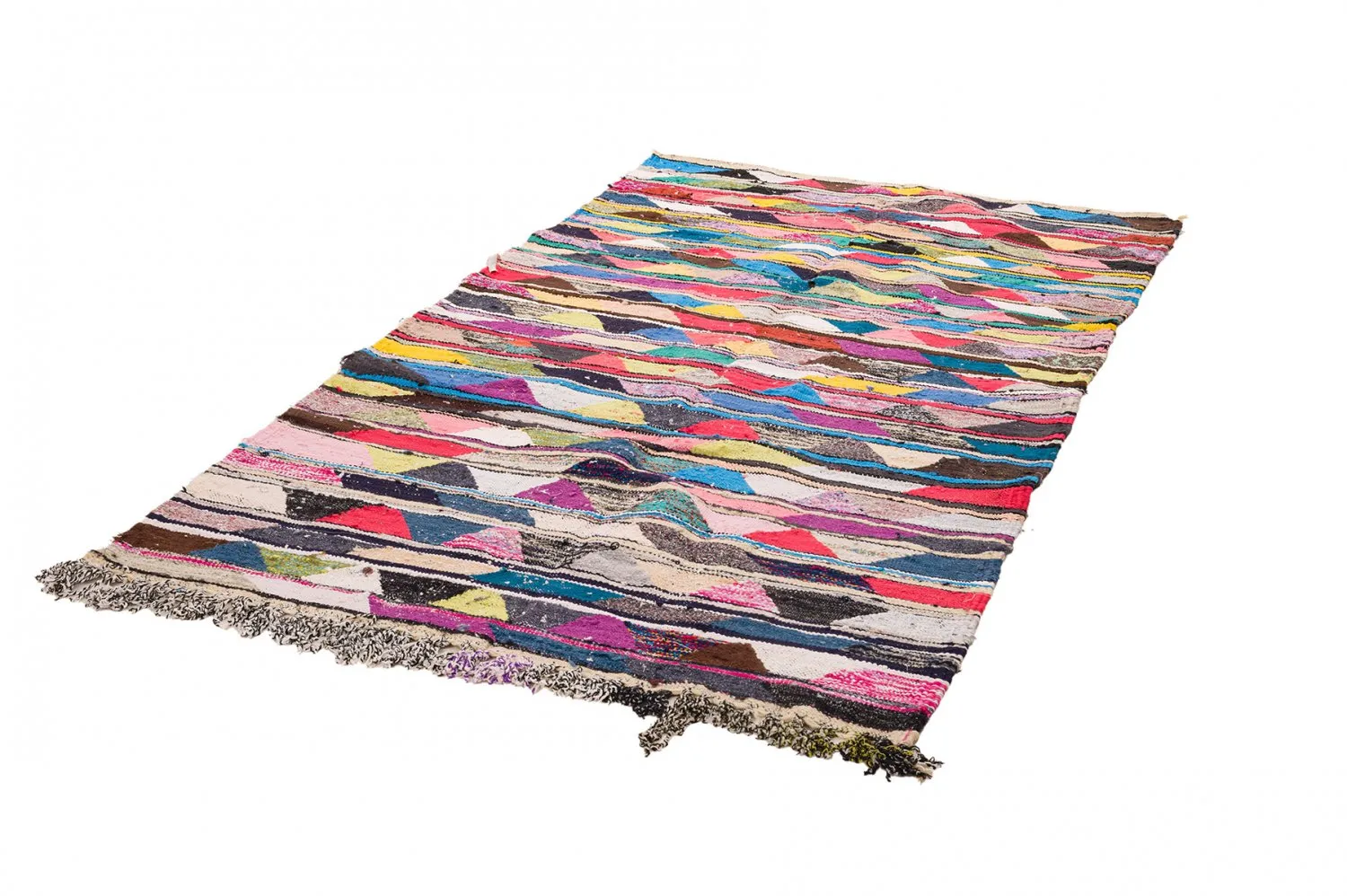 Marokkanischer Berber Teppich Boucherouite 130 x 225 cm