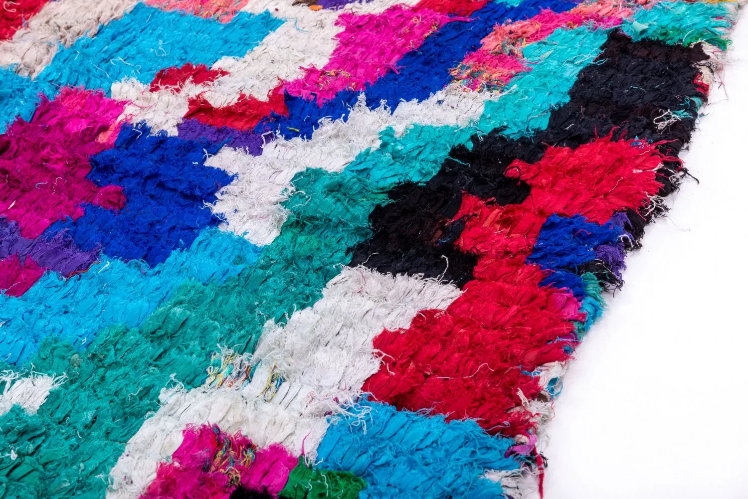 Marokkanischer Berber Teppich Boucherouite 210 x 120 cm