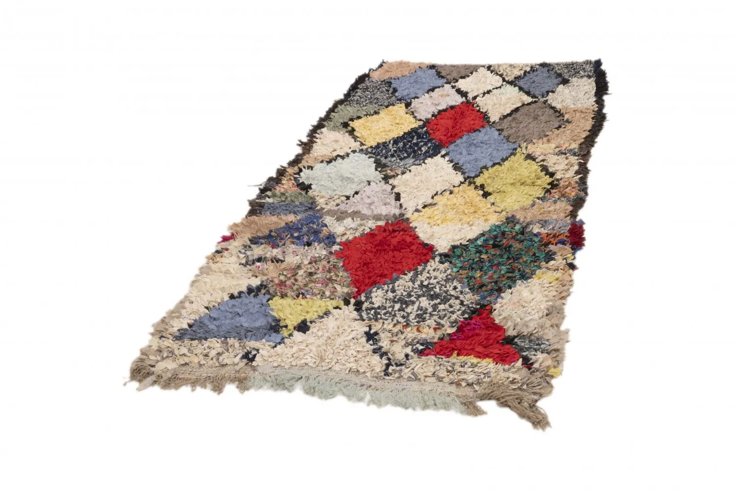 Marokkanischer Berber Teppich Boucherouite 190 x 100 cm