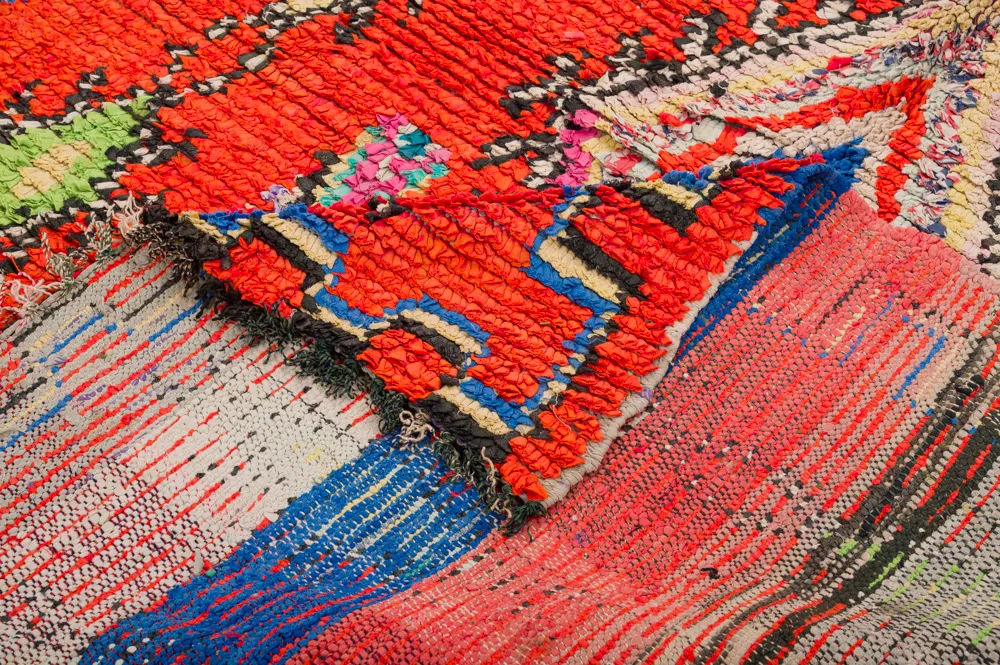Marokkanischer Berber Teppich Boucherouite 285 x 135 cm