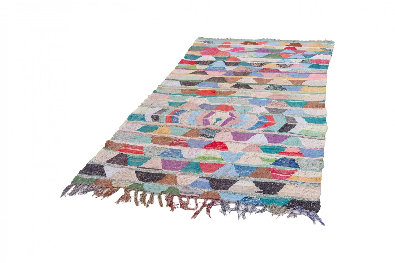Marokkanische Berber Teppich Boucherouite 250 x 130 cm