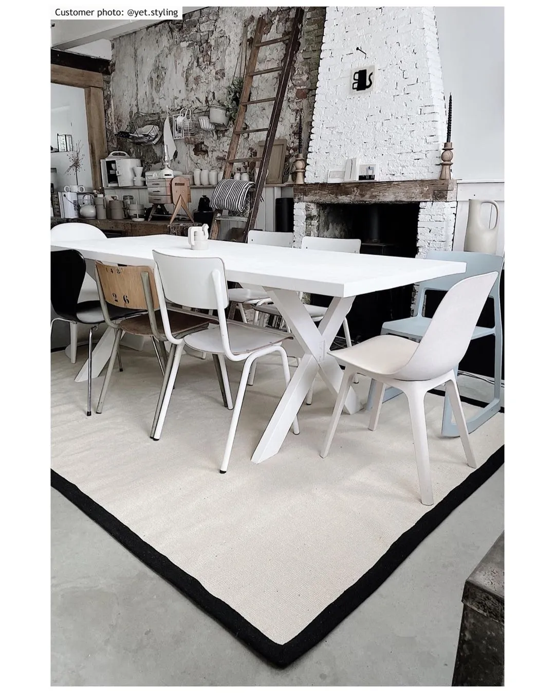 Sisal-Teppich - Agave (schwarz/offwhite)