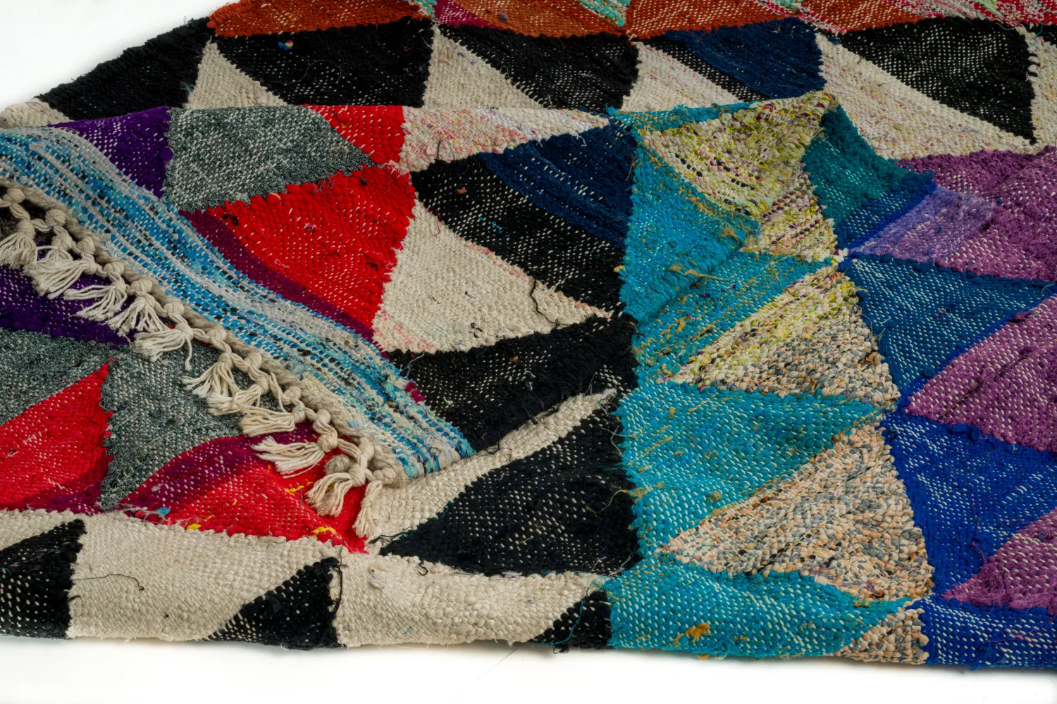 Marockansk Boucherouite-matta 130 x 250 cm