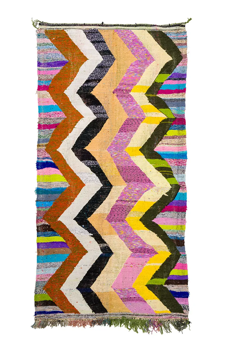 Marokkanischer Berber Teppich Boucherouite 145 x 290 cm