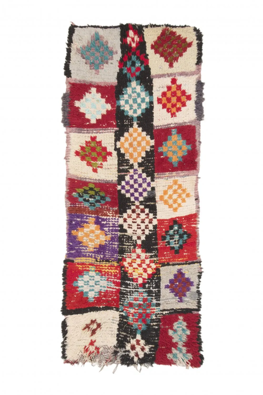 Marokkanischer Berber Teppich Boucherouite 200 x 85 cm