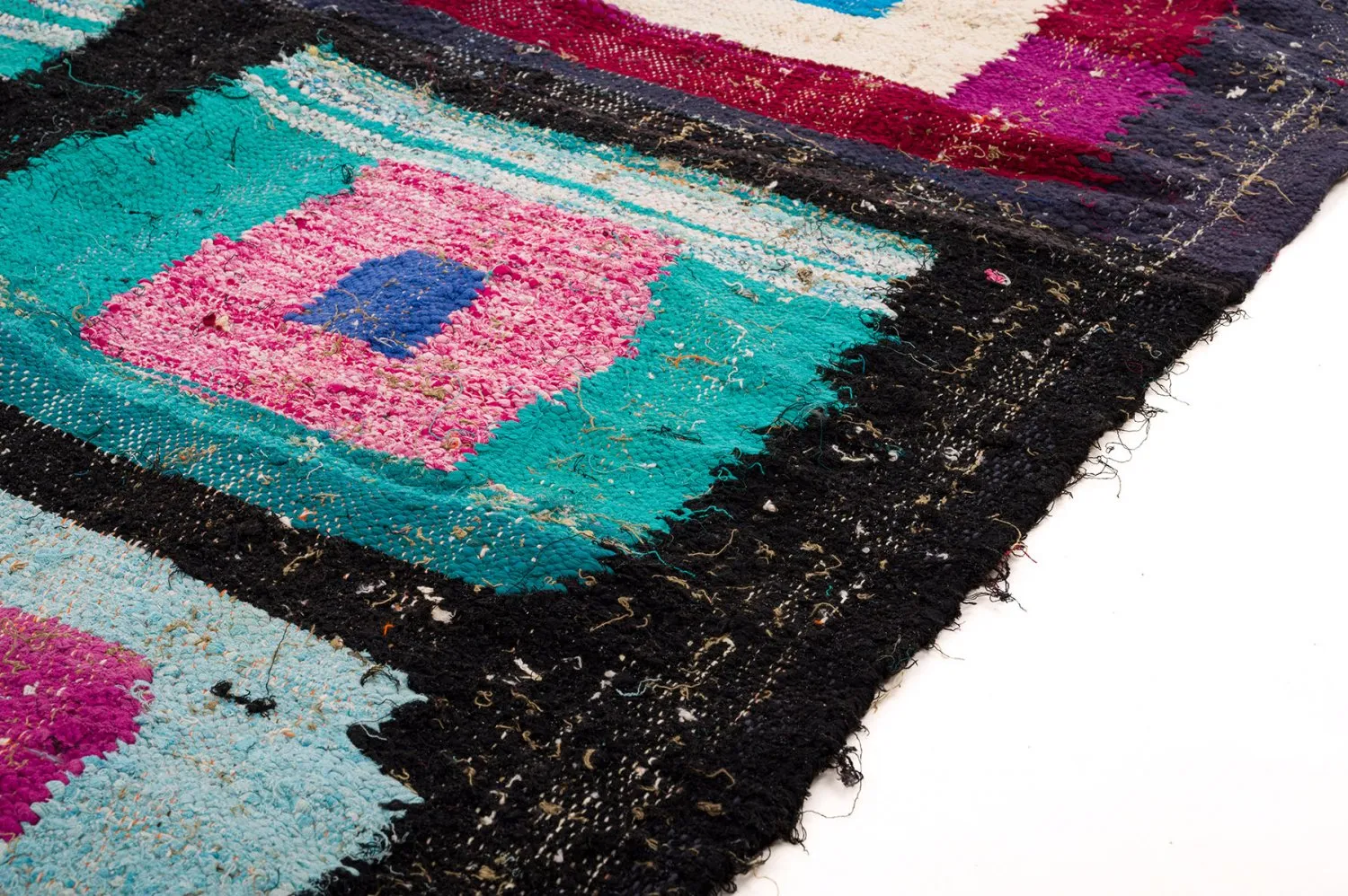 Marokkanischer Berber Teppich Boucherouite 140 x 225 cm