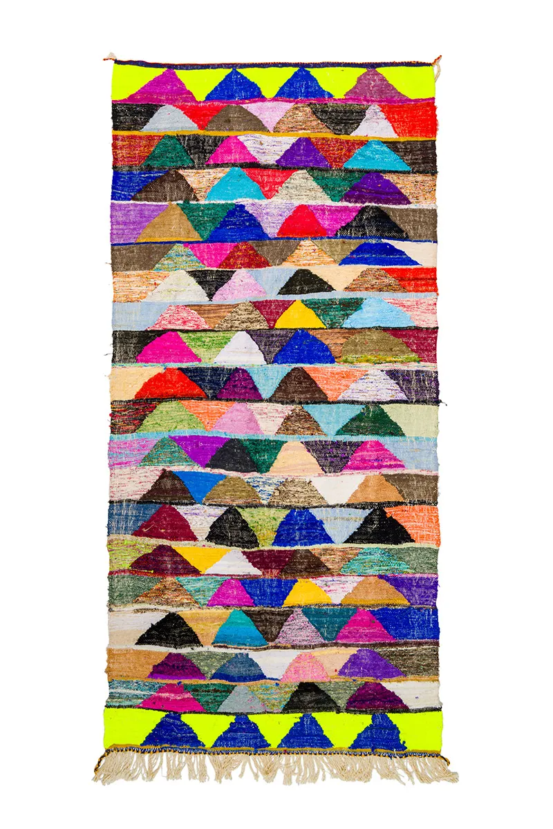 Marokkanischer Berber Teppich Boucherouite 135 x 290 cm