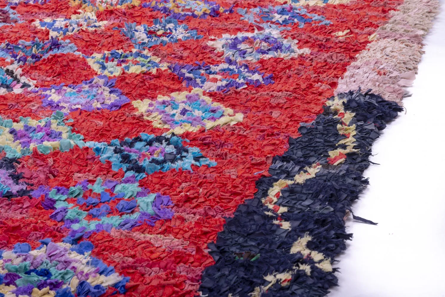 Marokkanischer Berber Teppich Boucherouite 245 x 150 cm