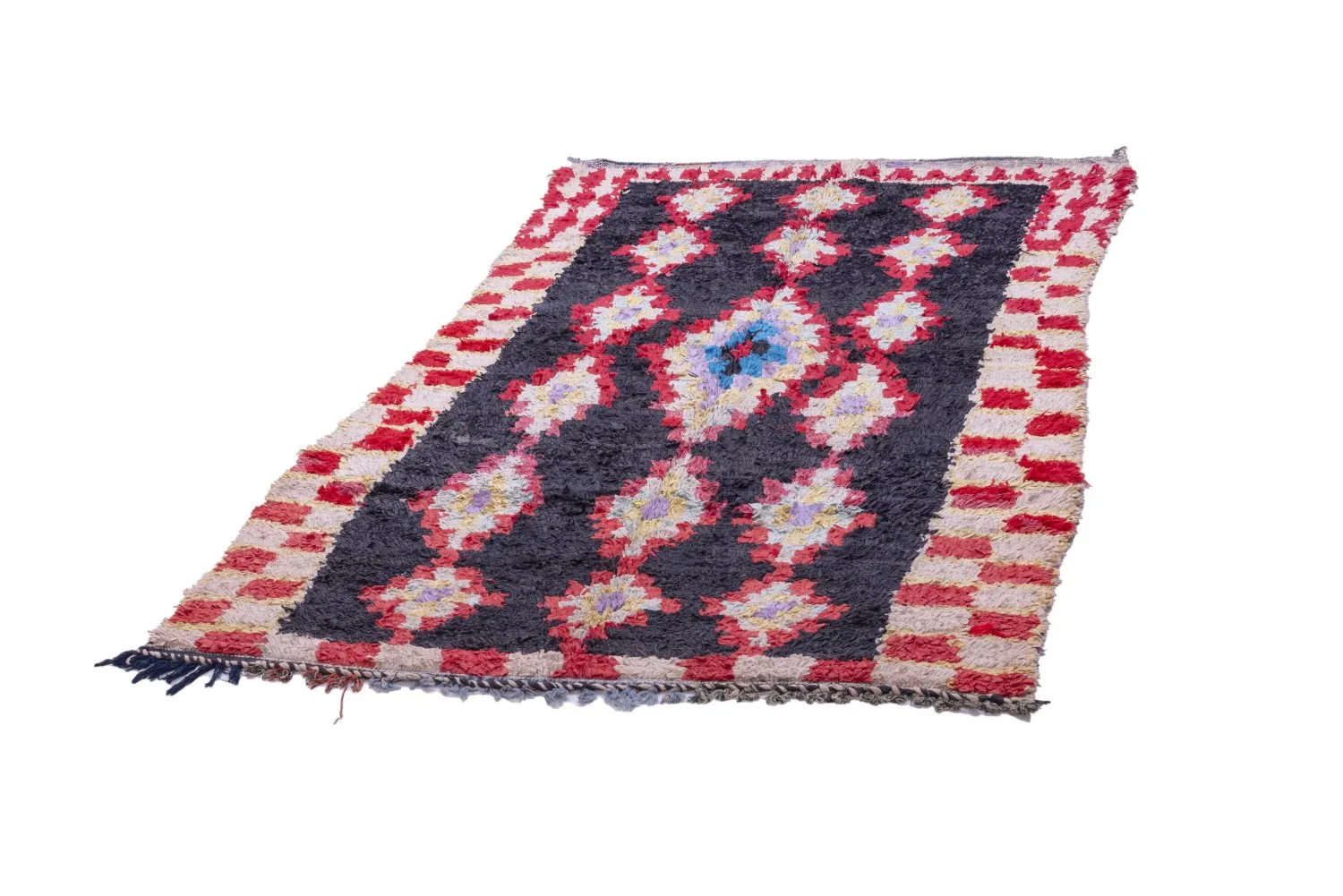 Marokkanische Berber Teppich Boucherouite 235 x 130 cm