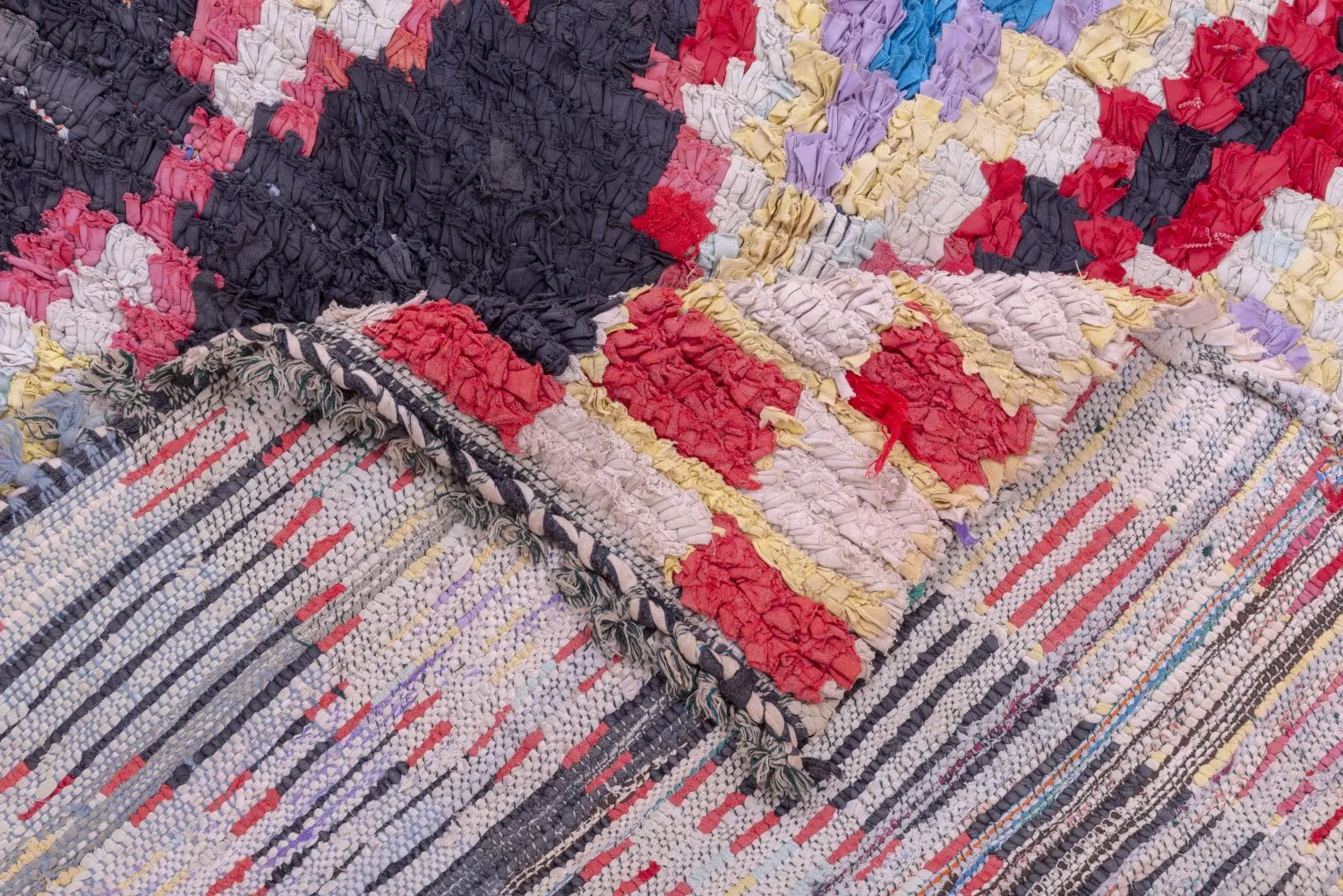 Marokkanische Berber Teppich Boucherouite 235 x 130 cm