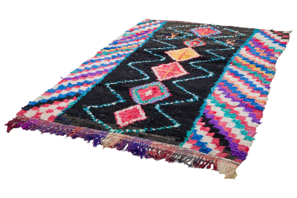 Marokkanischer Berber Teppich Boucherouite 250 x 155 cm
