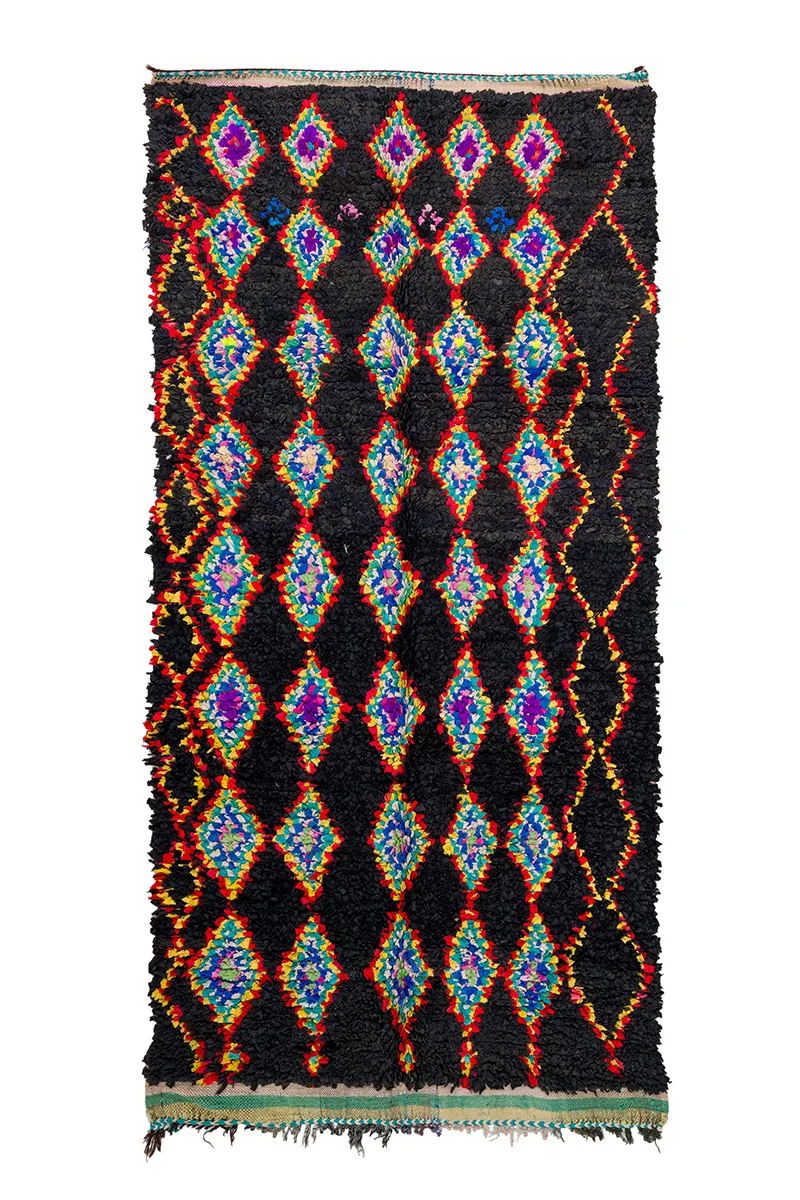 Marokkanischer Berber Teppich Boucherouite 130 x 270 cm