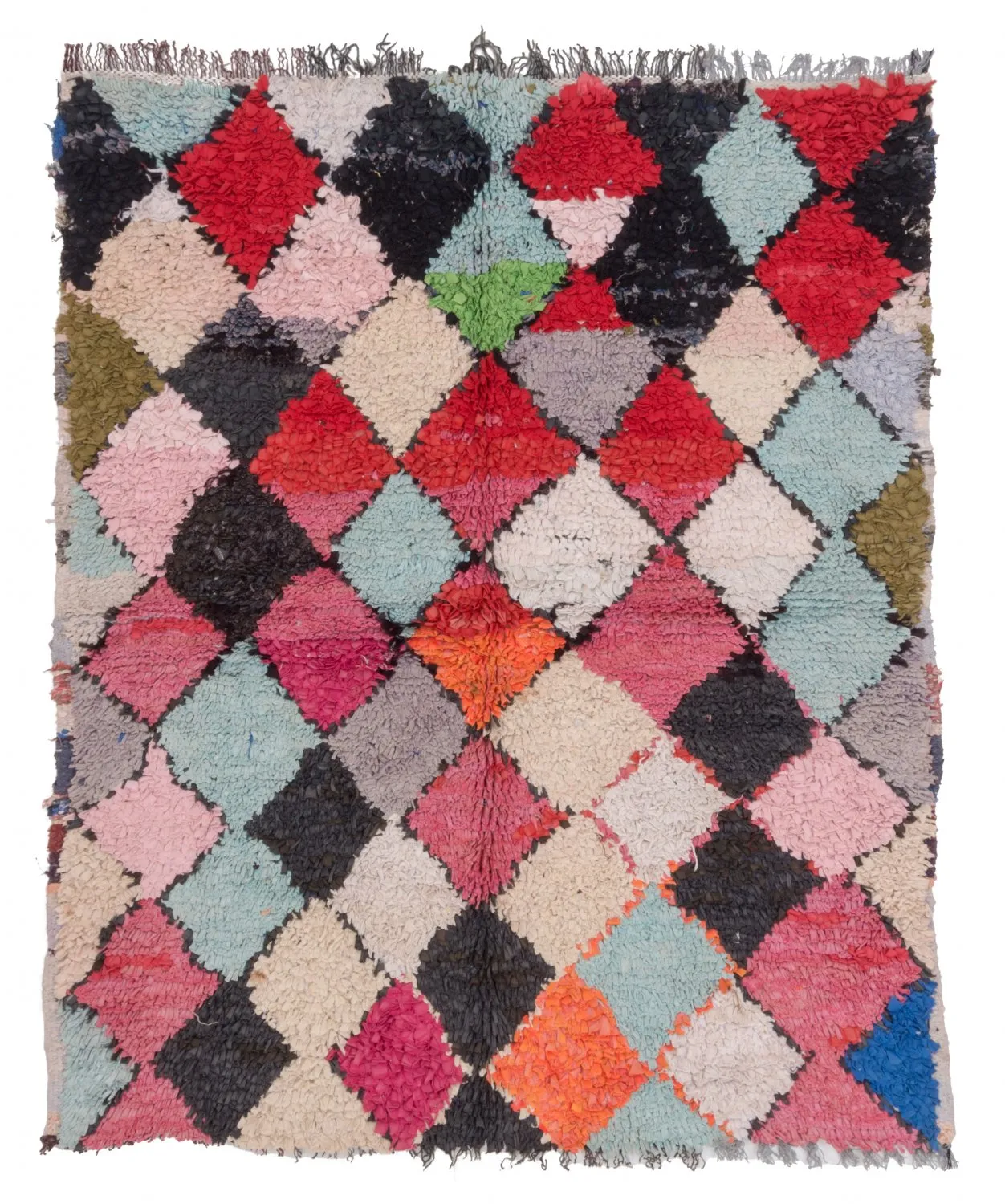 Marokkanischer Berber Teppich Boucherouite 150 x 120 cm