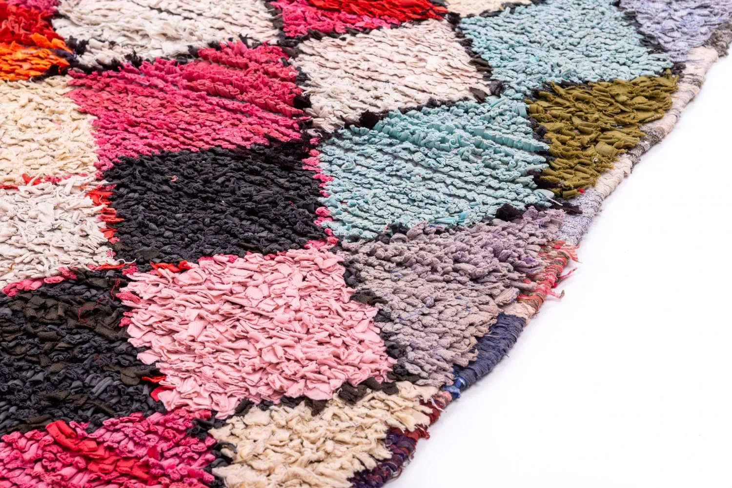 Marokkanischer Berber Teppich Boucherouite 150 x 120 cm