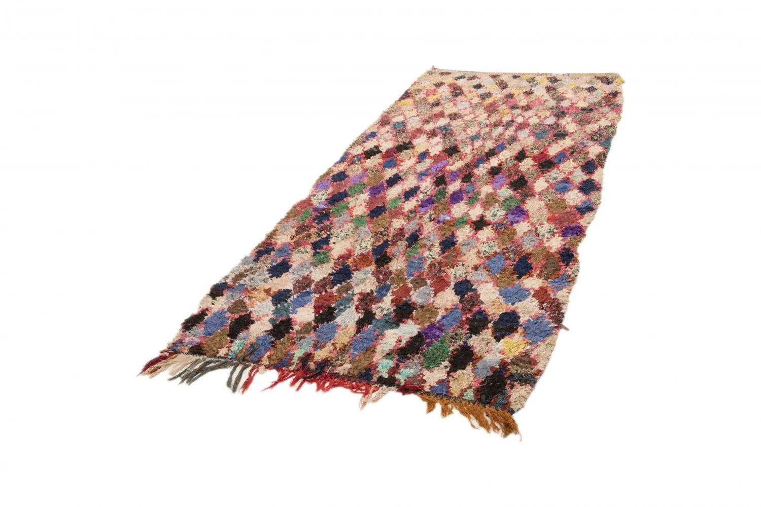 Marokkanische Berber Teppich Boucherouite 295 x 120 cm