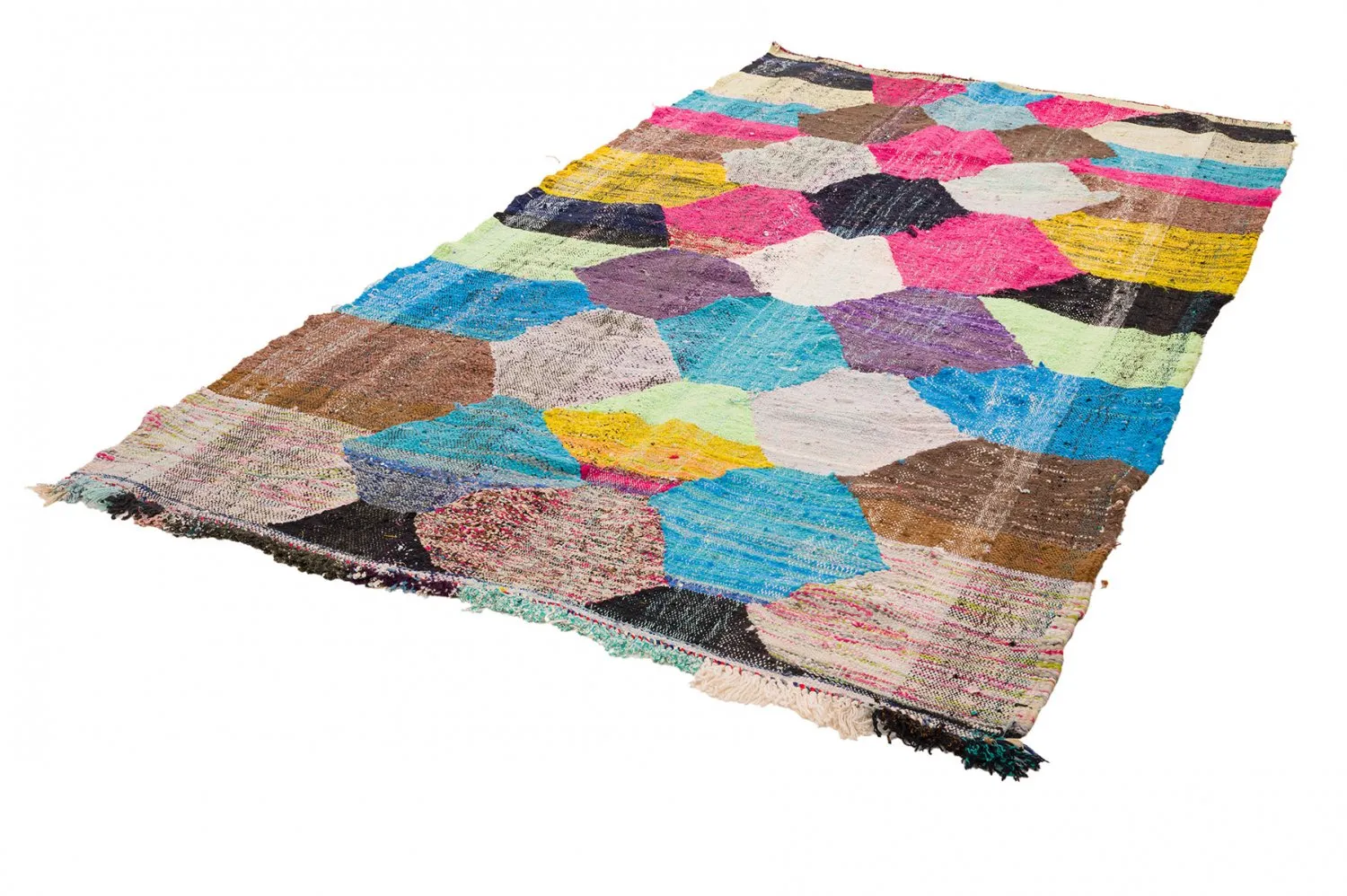 Marokkanischer Berber Teppich Boucherouite 150 x 285 cm