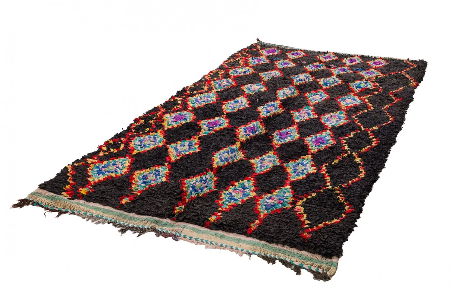 Marokkanischer Berber Teppich Boucherouite 130 x 270 cm