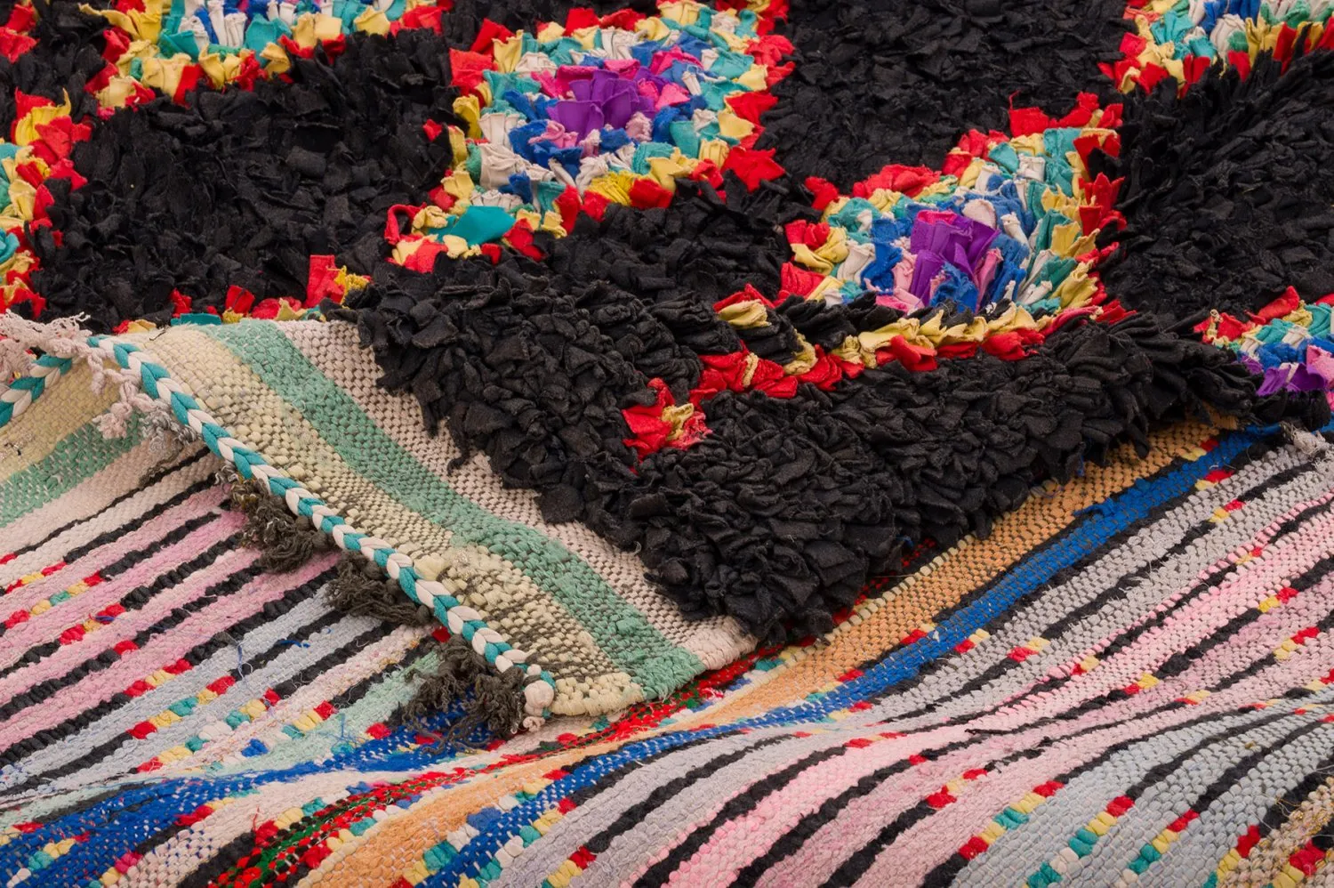 Marokkanischer Berber Teppich Boucherouite 130 x 270 cm