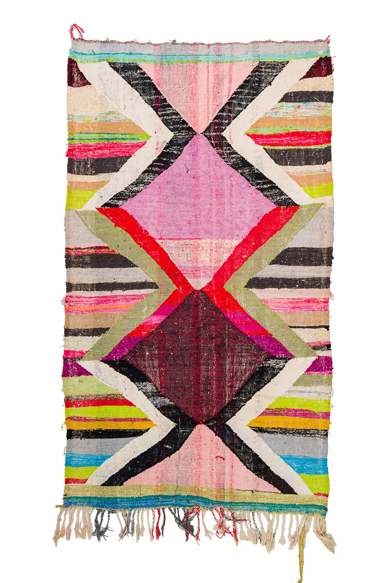 Marokkanischer Berber Teppich Boucherouite 135 x 245 cm