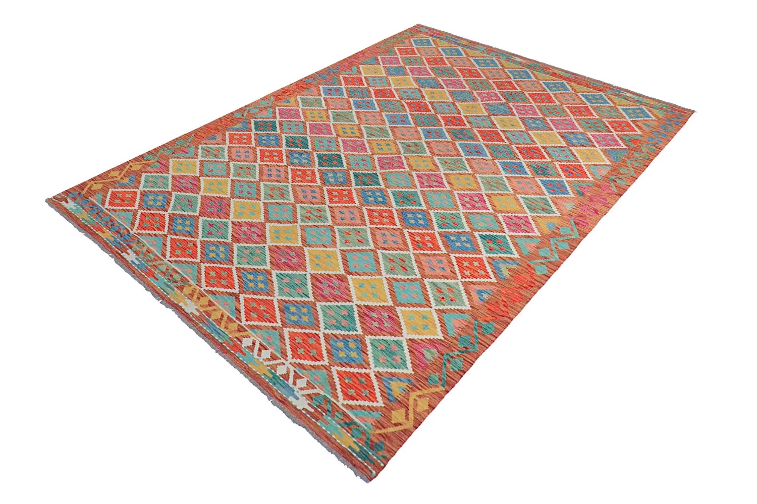 Orientalischer Teppich - Vegi Kelim Hand Woven - 202 x 294 cm
