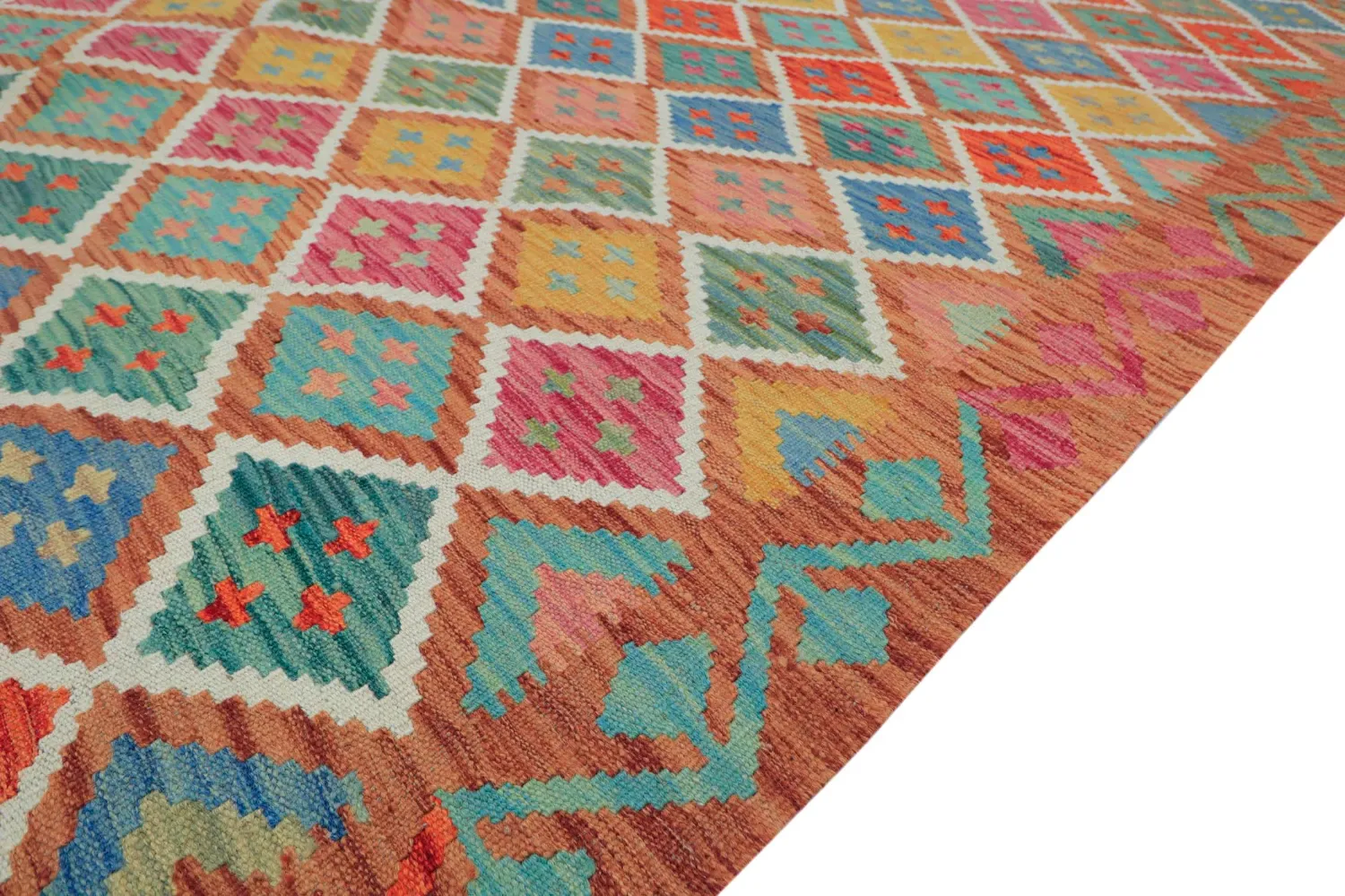 Orientalischer Teppich - Vegi Kelim Hand Woven - 202 x 294 cm