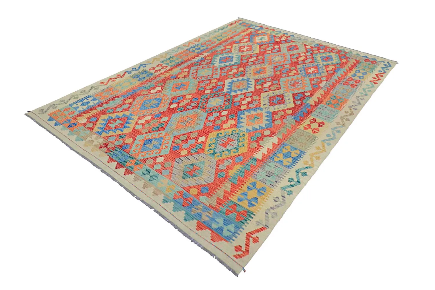 Orientalischer Teppich - Vegi Kelim Hand Woven - 202 x 294 cm