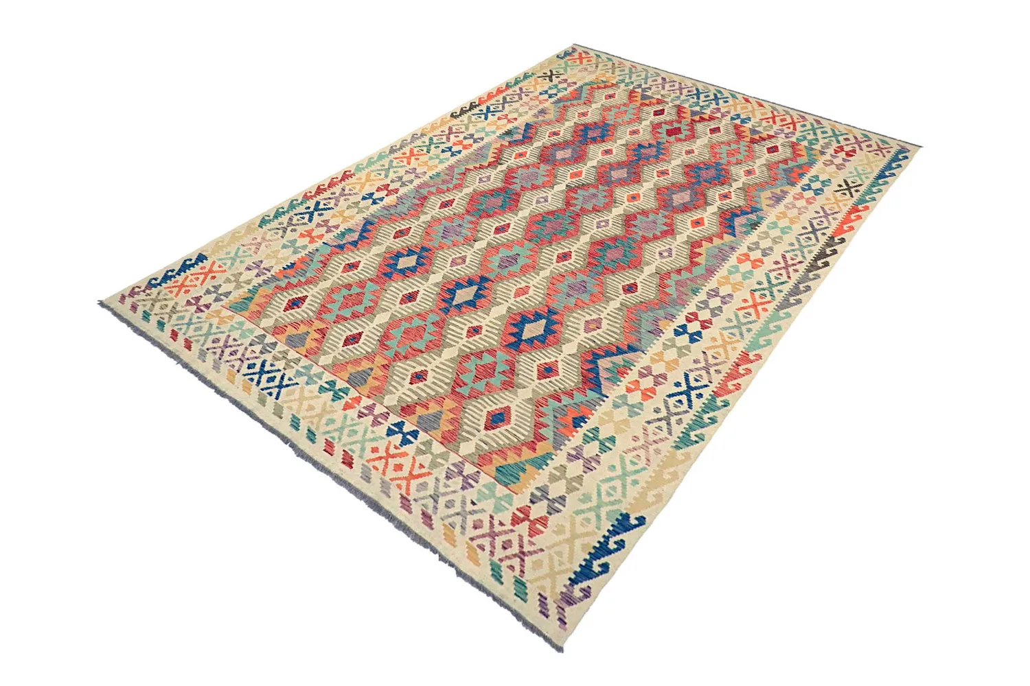 Orientalischer Teppich - Vegi Kelim Hand Woven - 202 x 293 cm