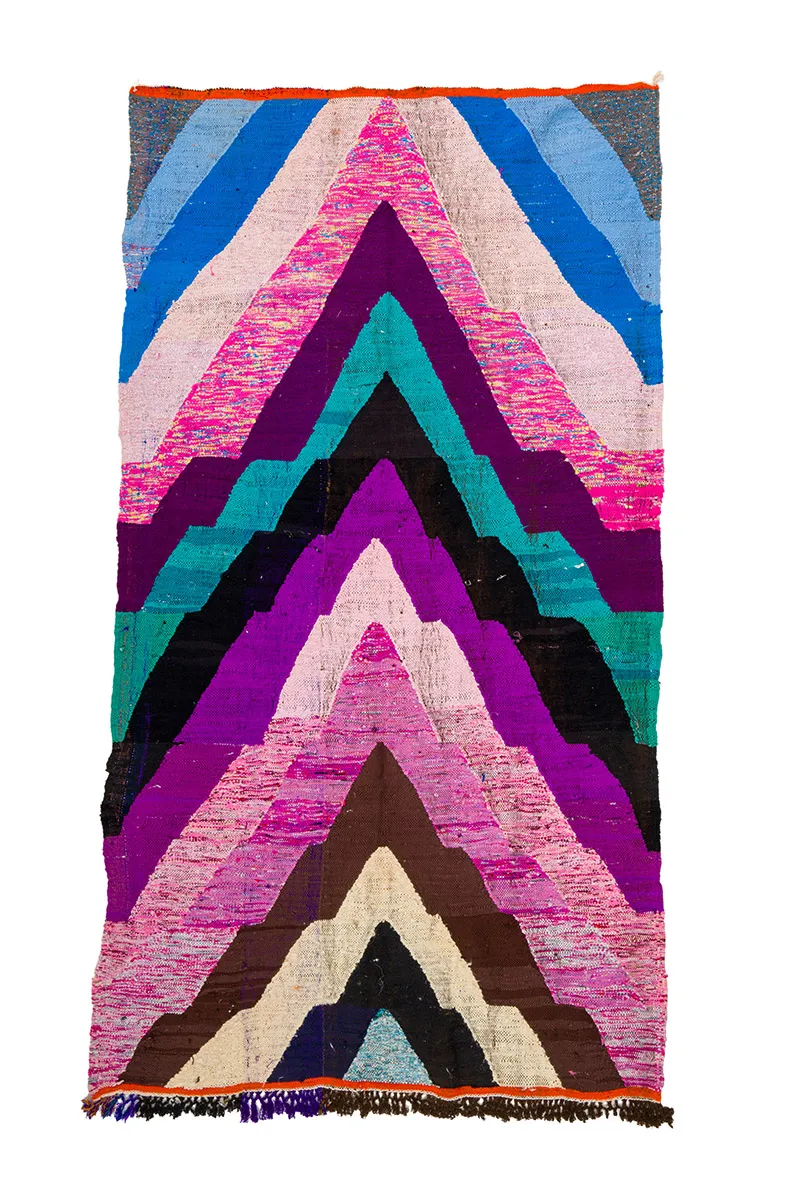 Marokkanischer Berber Teppich Boucherouite 140 x 250 cm