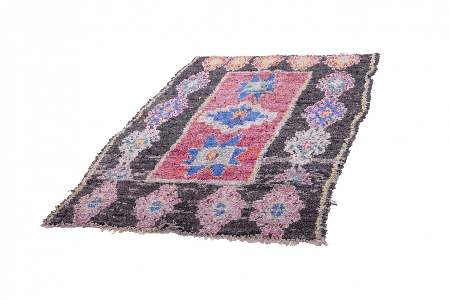 Marokkanische Berber Teppich Boucherouite 225 x 130 cm