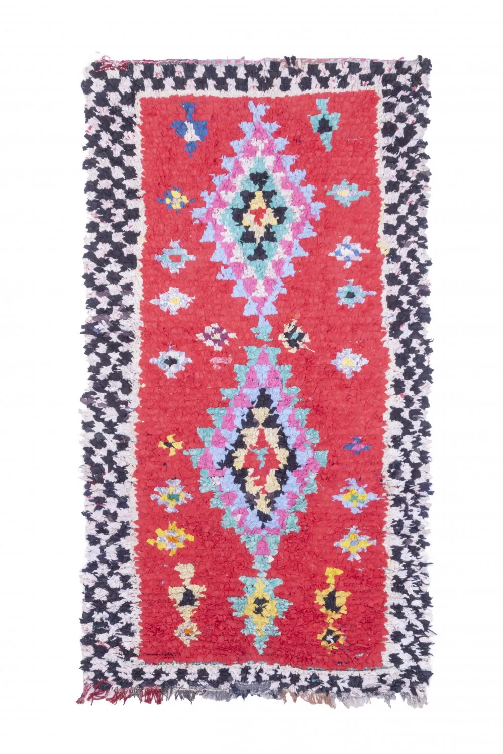 Marokkanische Berber Teppich Boucherouite 245 x 135 cm