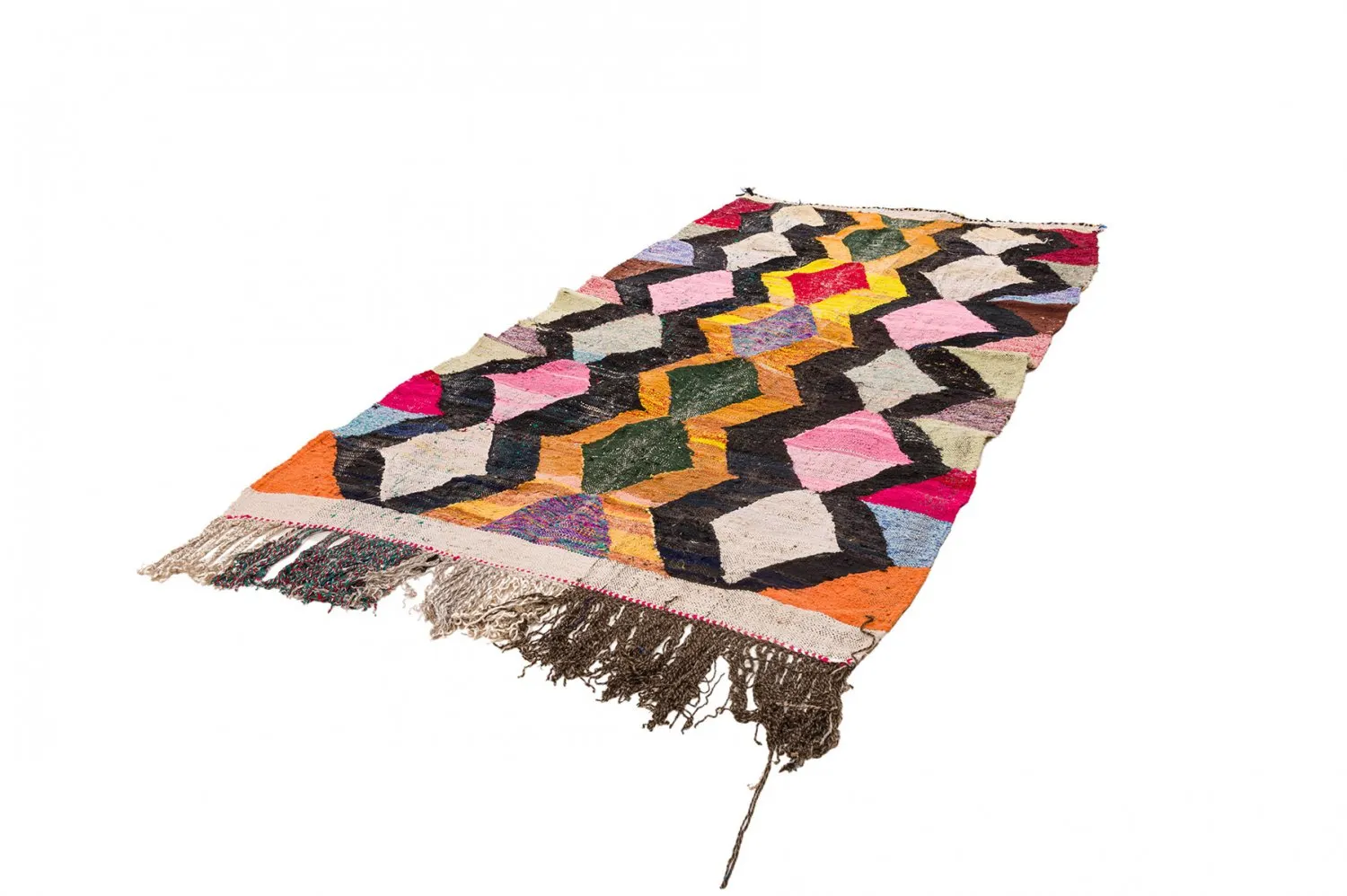 Marokkanischer Berber Teppich Boucherouite 150 x 305 cm