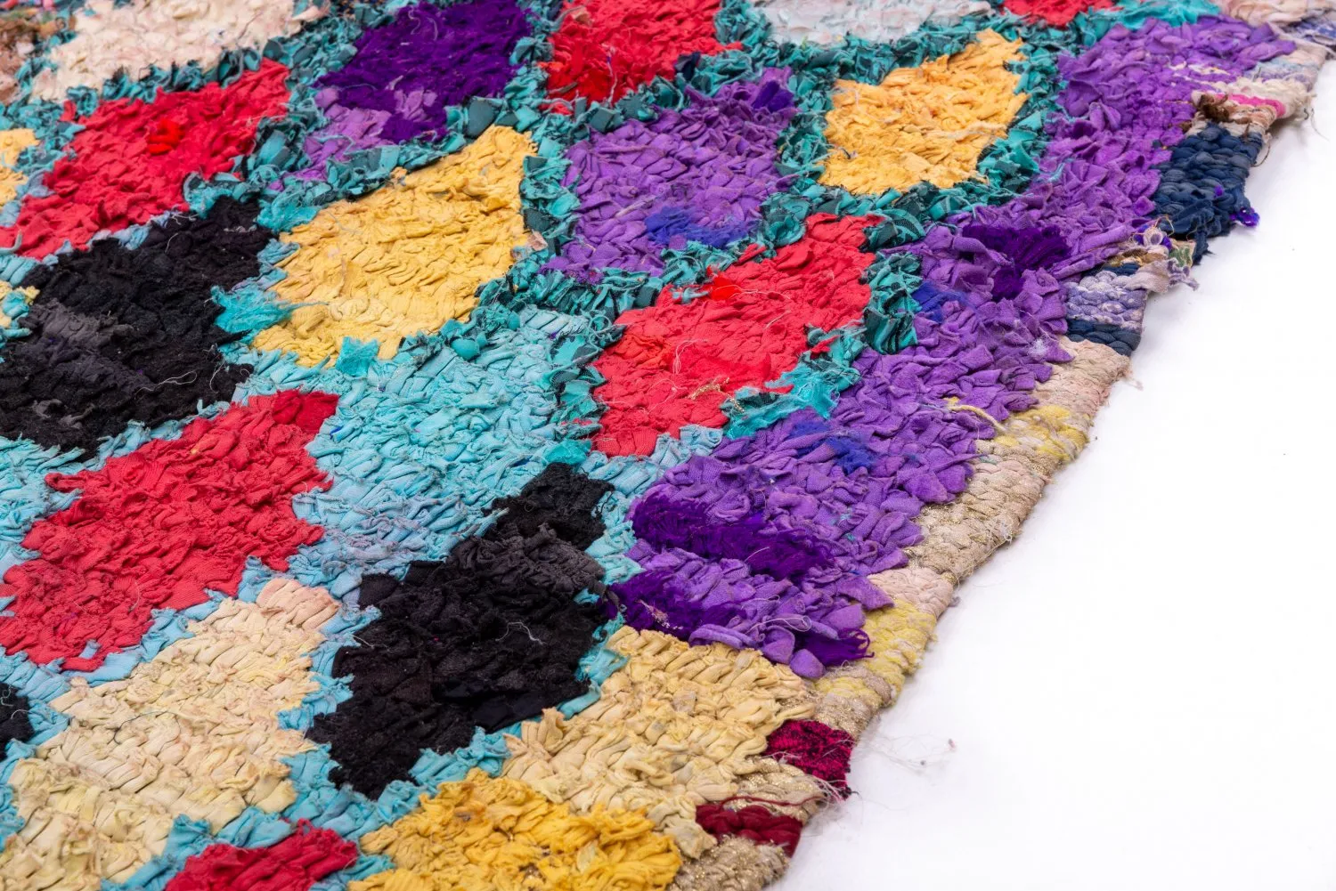 Marokkanische Berber Teppich Boucherouite 185 x 135 cm