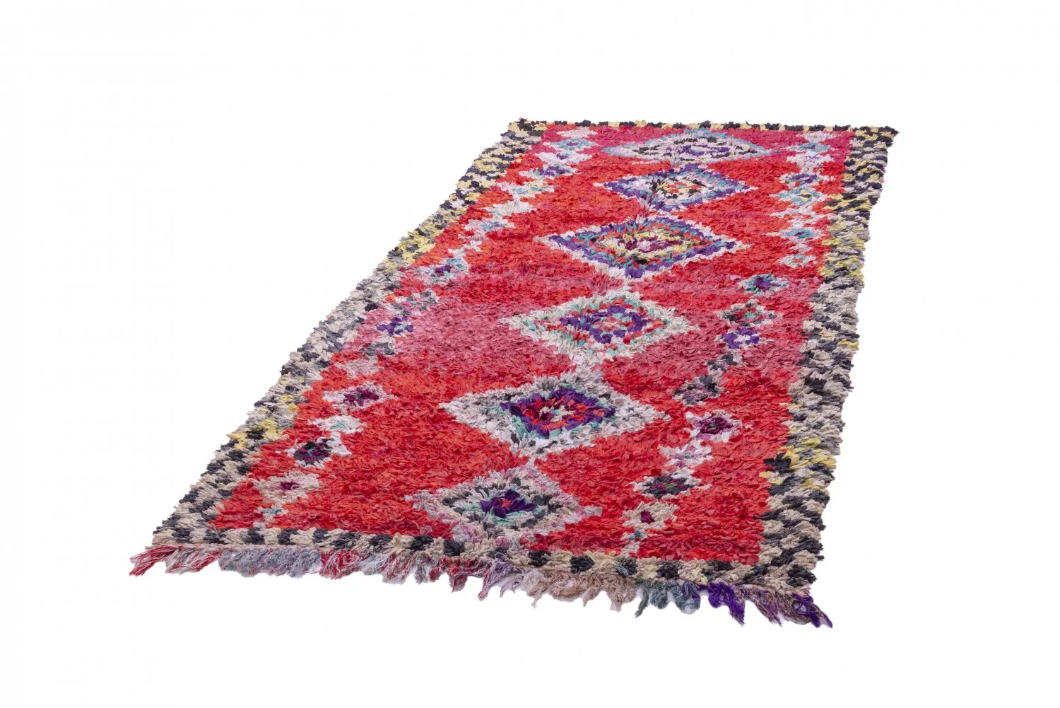 Marokkanischer Berber Teppich Boucherouite 220 x 125 cm