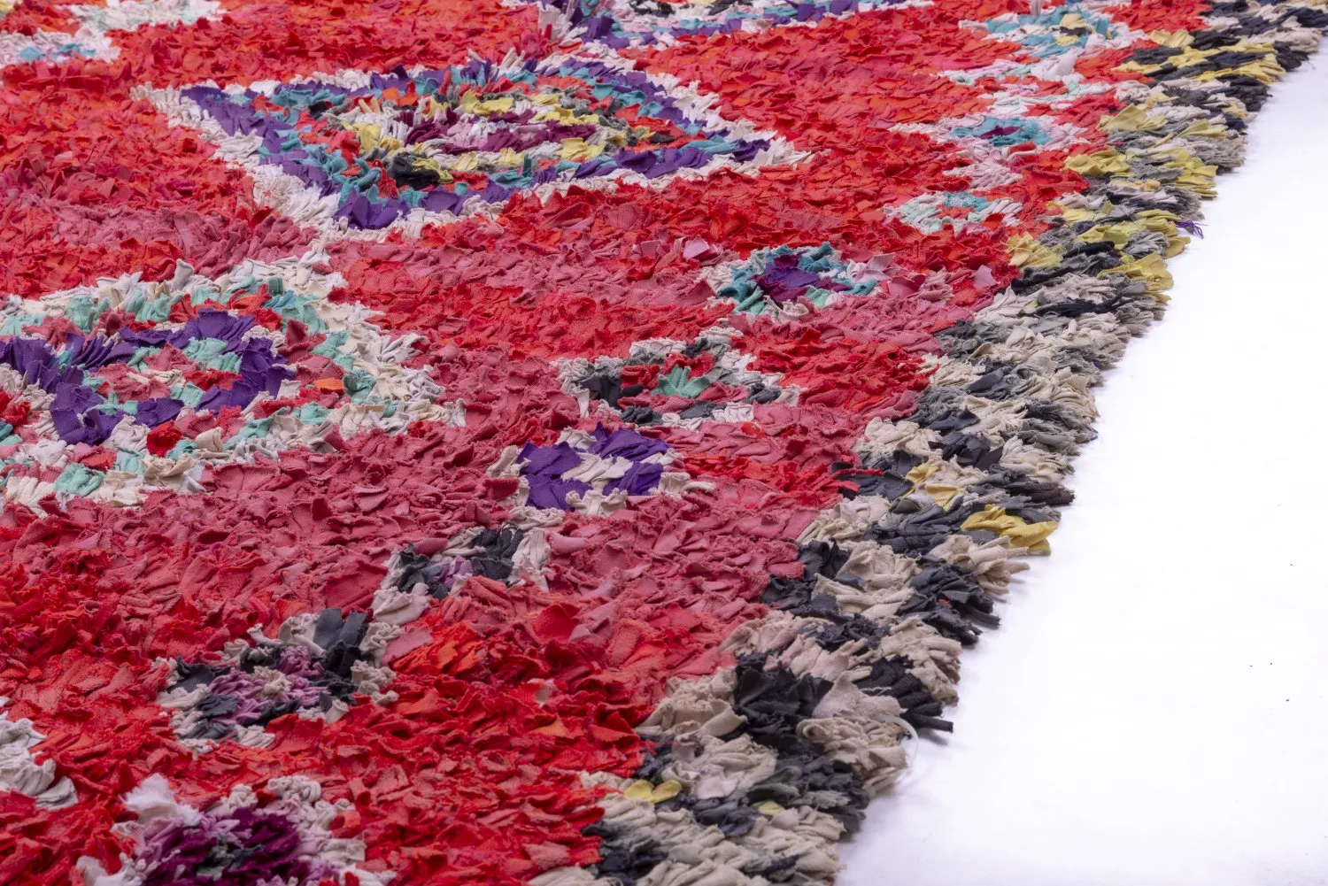 Marokkanischer Berber Teppich Boucherouite 220 x 125 cm