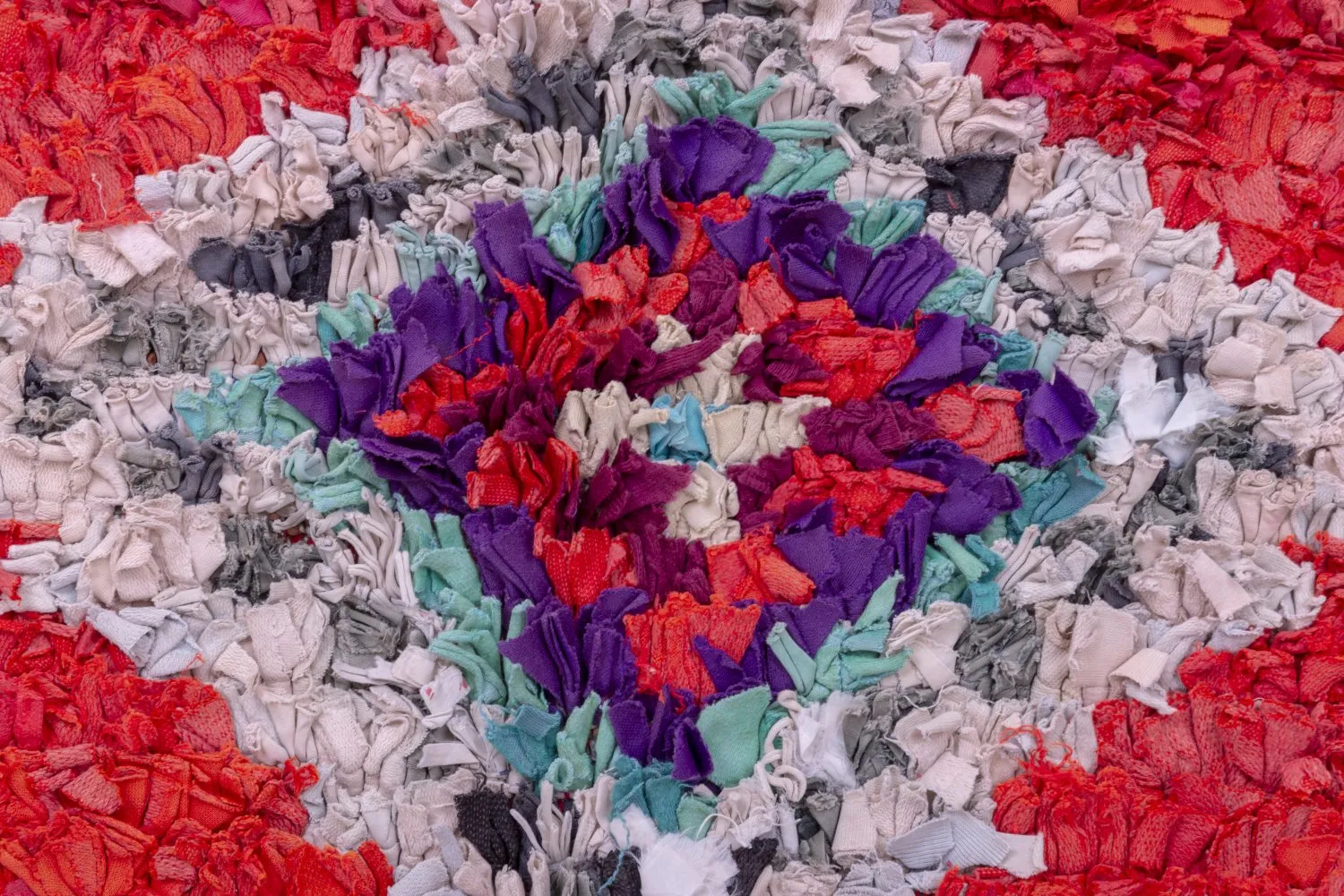 Marokkanischer Berber Teppich Boucherouite 220 x 125 cm