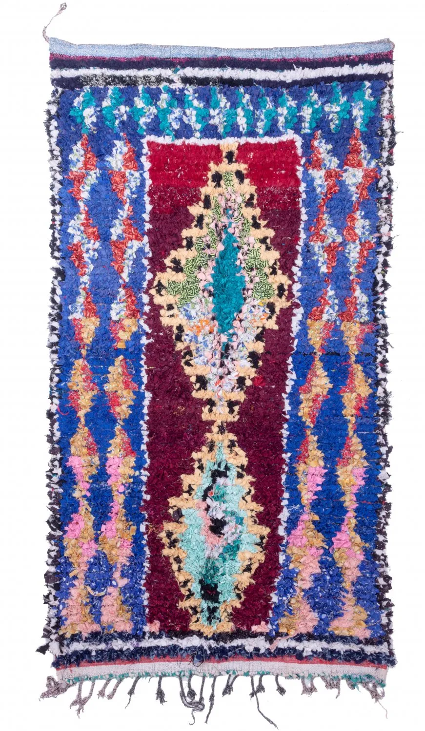 Marokkanische Berber Teppich Boucherouite 245 x 135 cm