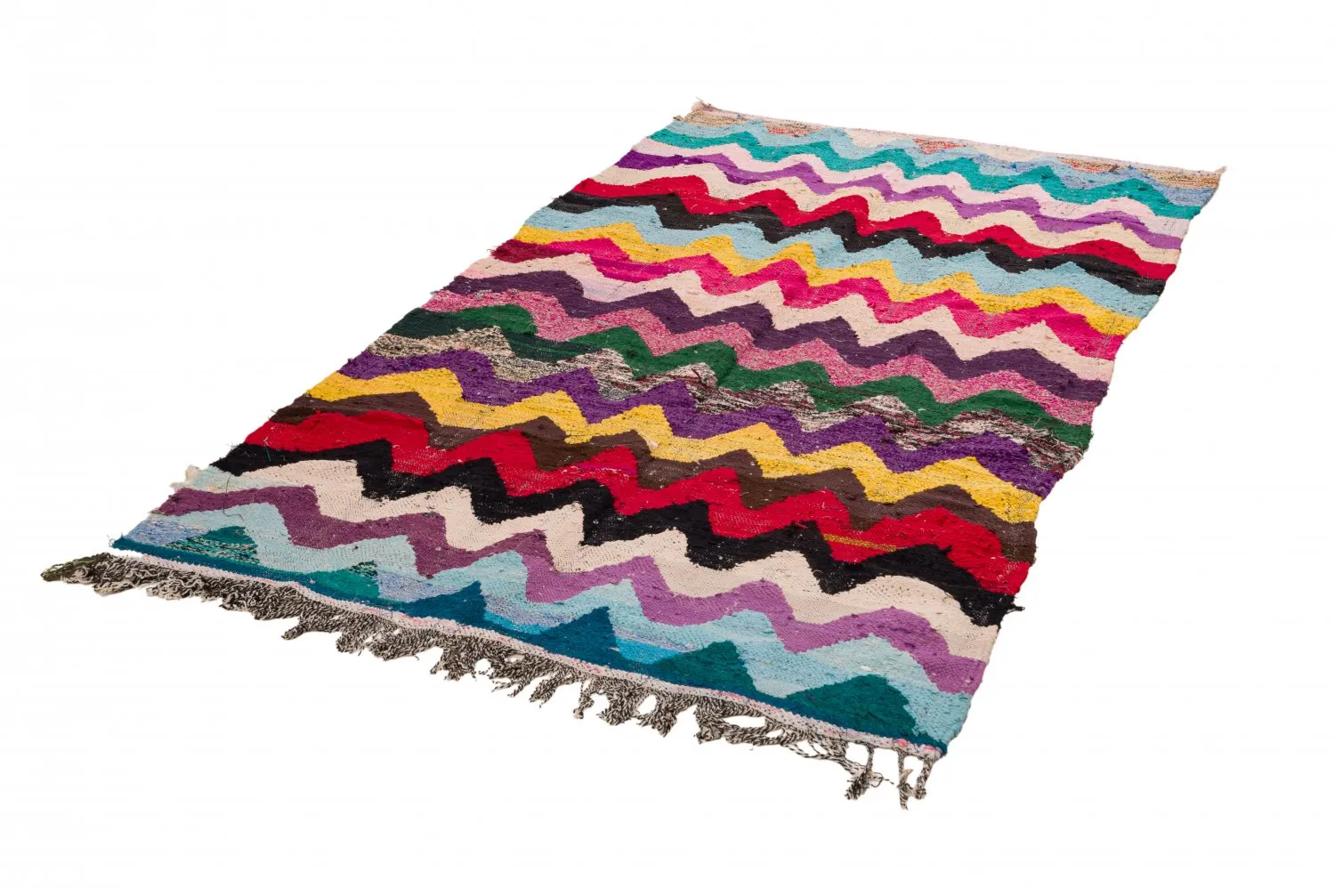 Marokkanischer Berber Teppich Boucherouite 125 x 235 cm