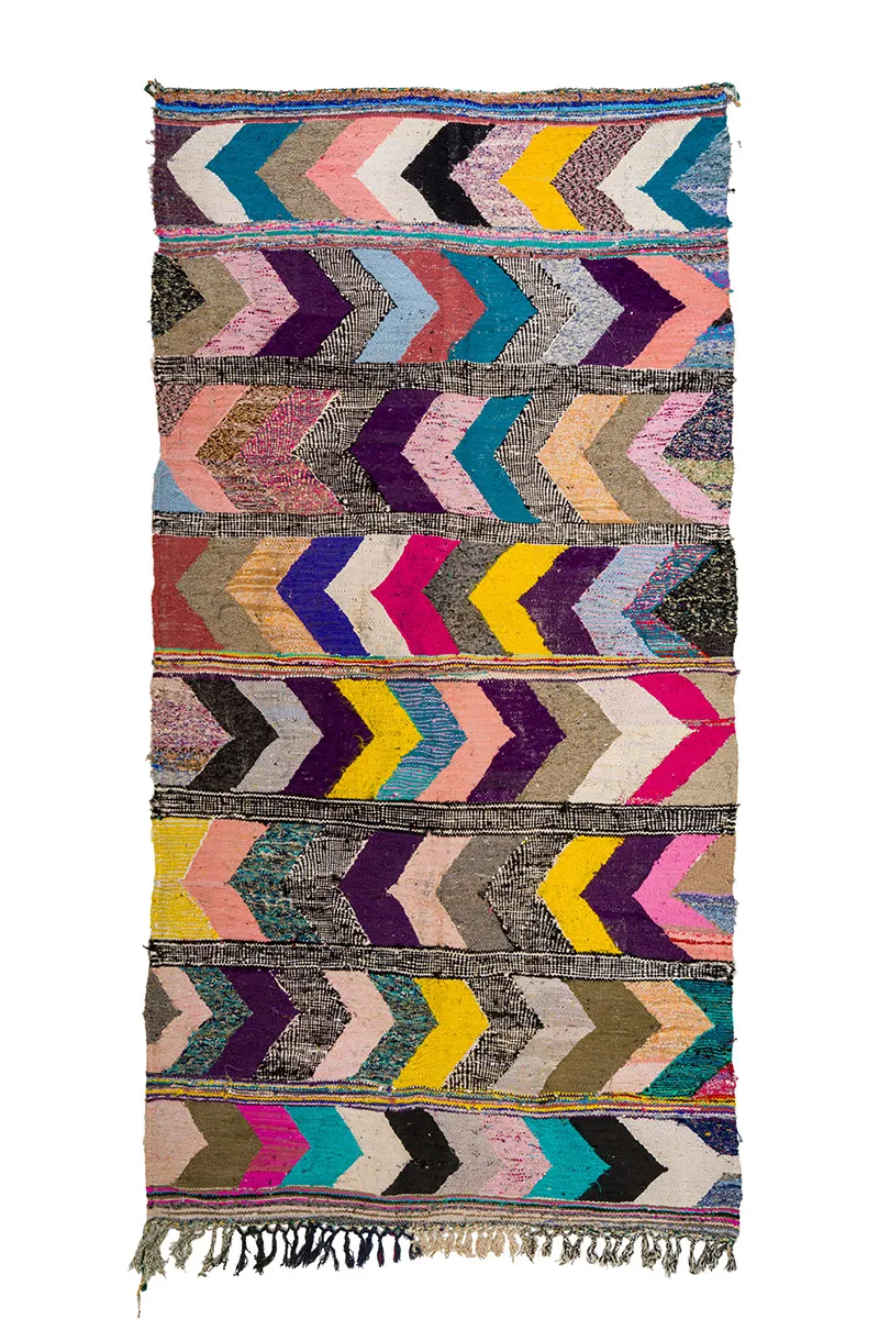 Marokkanischer Berber Teppich Boucherouite 160 x 325 cm